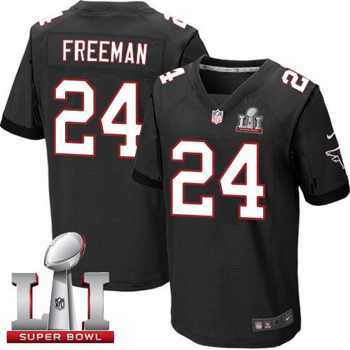Nike Falcons #24 Devonta Freeman Black Alternate Super Bowl LI 51 Men's Stitched NFL Elite Jersey